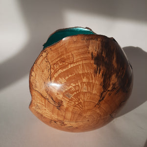 Alder bowl with colored silver leaf