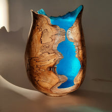 Load image into Gallery viewer, Tall alder piece with blue silver leaf
