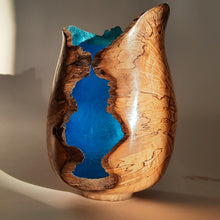 Load image into Gallery viewer, Tall alder piece with blue silver leaf
