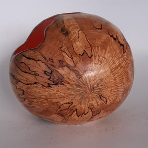 Alder hollow form with copper leaf